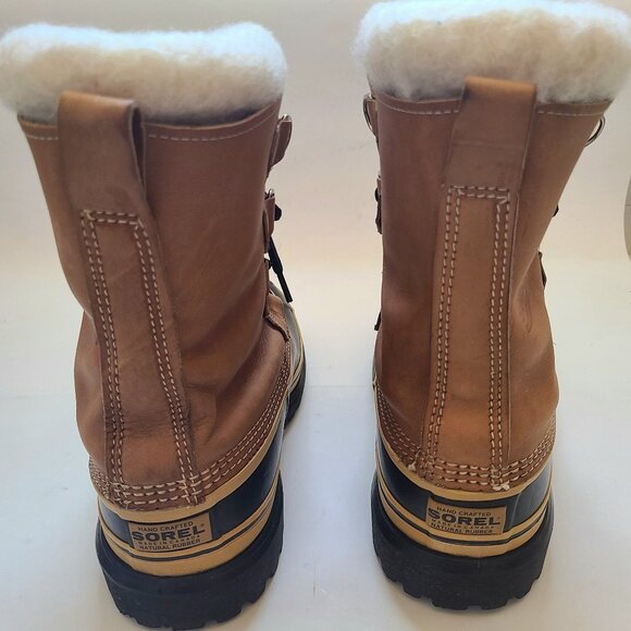Men's 10 Sorel Caribou Waterproof Nubuck Winter Snow Boots Sorrel - Picture 3 of 11